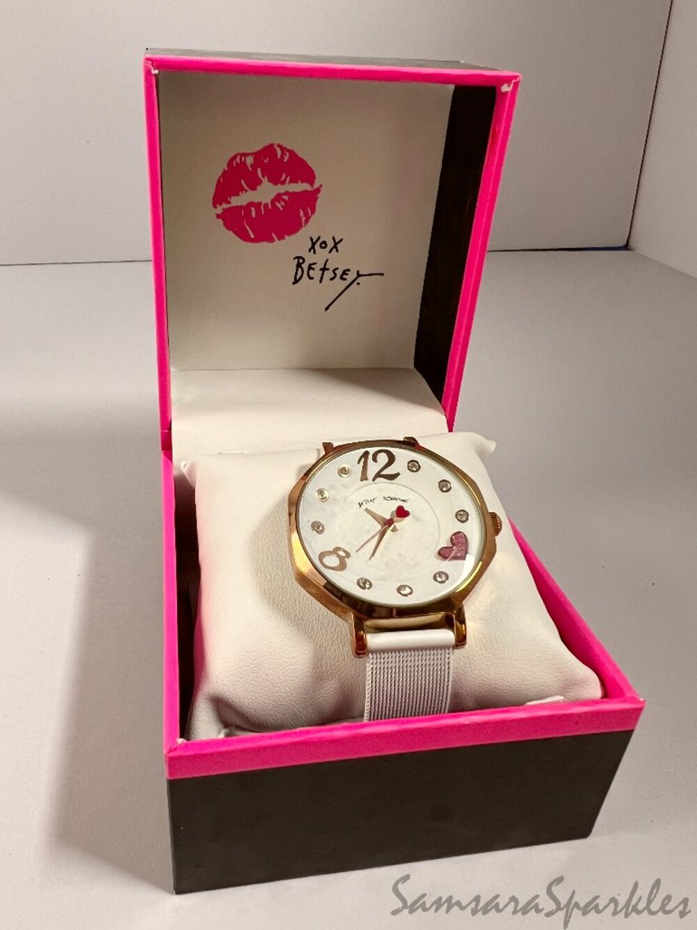 Betsey Johnson White and Bronze Wrist Watch